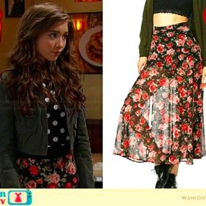 Forever 21 Floral Fantasy Midi Skirt